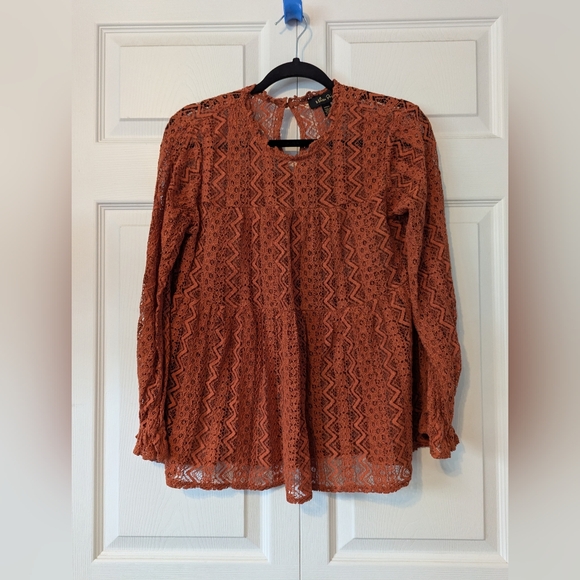 3/$20! Melissa Paige Lace Boho Blouse - Picture 2 of 9